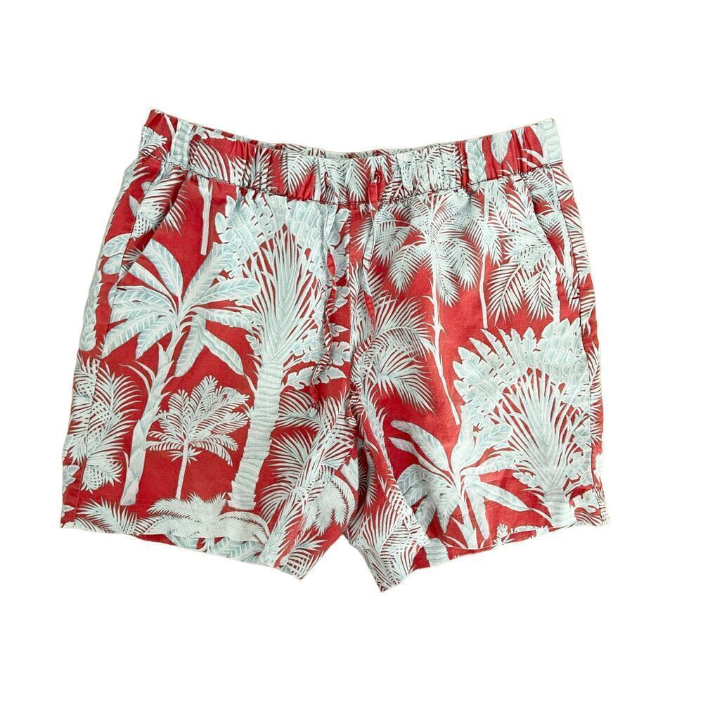 Talbots Oasis Palms Linen Cotton Blend Pull On Tropical Beach Shorts Size S - Picture 4 of 7